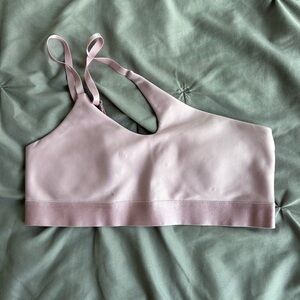 Alo yoga one shoulder sports bra small light pink